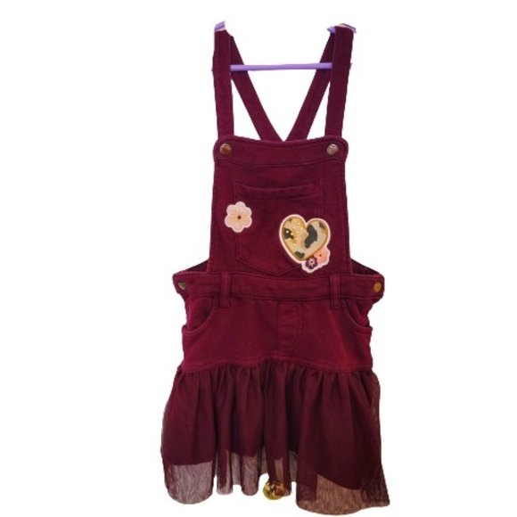 Garanimals 365 Kids Jumper Dress Tulle Skirt 2 Pockets Maroon Size 6 - Picture 2 of 12